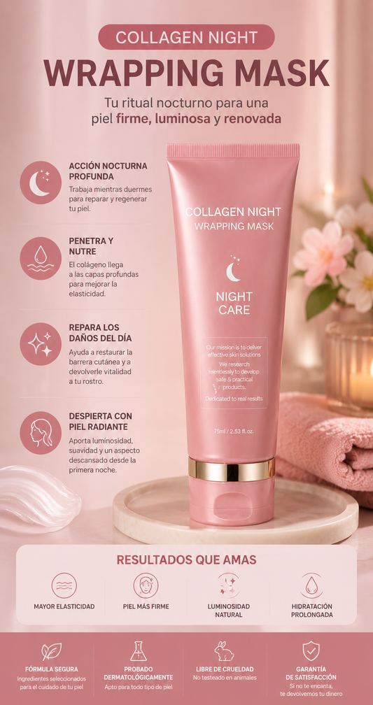 Mascarilla de colágeno nocturna 🌙 + Obsequio Pimple Patch